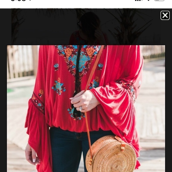 Free People embroidered blouse NWOT - Picture 3 of 5